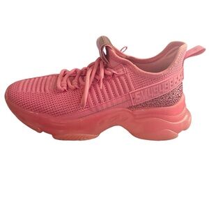 Steve Madden Maxima Rhinestone Sneakers Hot Pink Women’s 8 Statement Sneakers